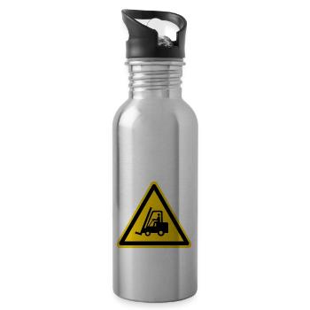 Big boys at work Forklift Gabelstapler - Trinkflasche mit integriertem Trinkhalm - Lightsilver - Rechts
