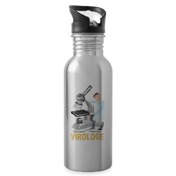 Virologist doctor gift - Water bottle with straw - silver - Right