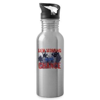Dem Mobbing keine Chance, gegen Mobben - Trinkflasche mit integriertem Trinkhalm - Lightsilver - Rechts