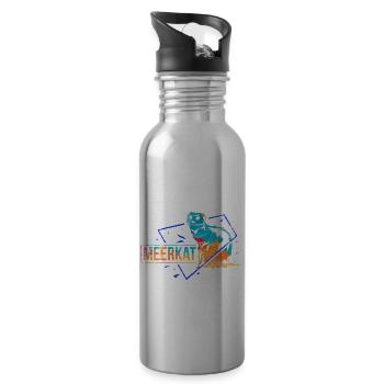 Surpère cadeau polygone - Gourde avec paille intégrée - argent clair - Droite