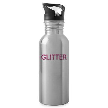 Glitter is the new black - Water bottle with straw - silver - Right