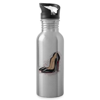 Sexy high heels - Water bottle with straw - silver - Right