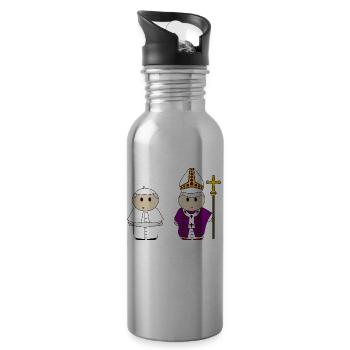 Pope Benedict - Water bottle with straw - silver - Right