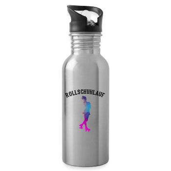 Rollkunstlauf Rollschuhe Pirouette Rollschuhlauf - Trinkflasche mit integriertem Trinkhalm - Lightsilver - Rechts