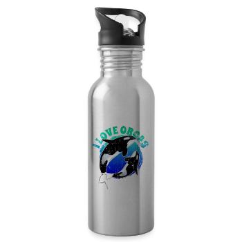 Orca Schwertwal - Trinkflasche mit integriertem Trinkhalm - Lightsilver - Rechts