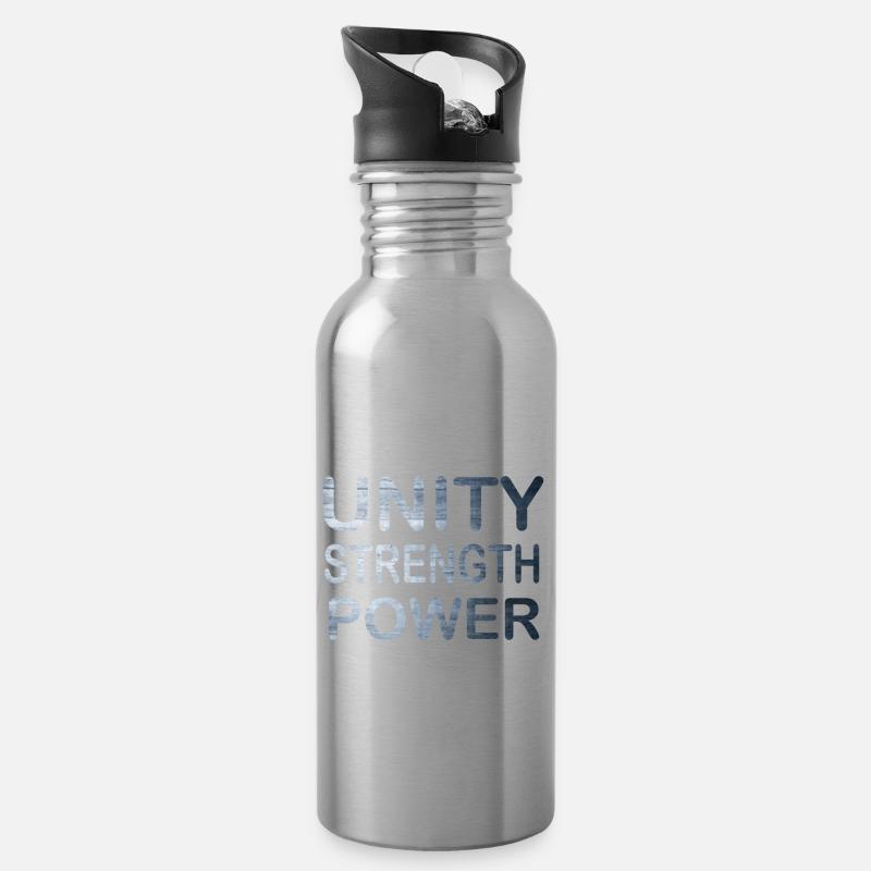 Coole & awesome Unity Tshirt Design Unity Stärke - Trinkflasche mit integriertem Trinkhalm - Lightsilver