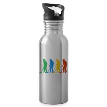 Metall Detektor Schatzsuche Sondeln Sonde Schatz - Trinkflasche mit integriertem Trinkhalm - Lightsilver - Rechts