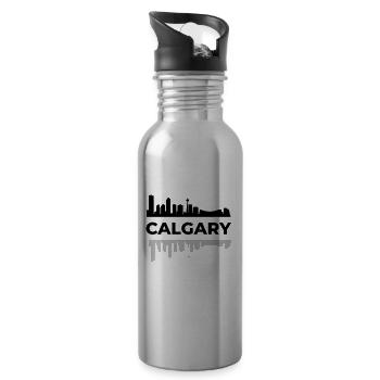 Calgary Kanada Alberta Nordamerika Großstadt Reise - Trinkflasche mit integriertem Trinkhalm - Lightsilver - Rechts