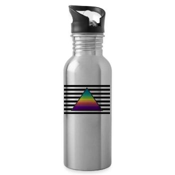 buntes dreieck mit grauen streifen - Trinkflasche mit integriertem Trinkhalm - Lightsilver - Rechts