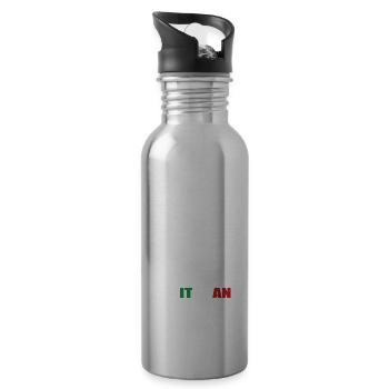 Je suis Italien Je Cris Pas cadeau - Gourde avec paille intégrée - argent clair - Droite