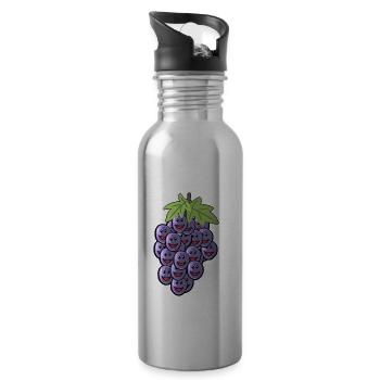 Trauben Weintrauben Traube Wein Rebe Wein Rebe - Trinkflasche mit integriertem Trinkhalm - Lightsilver - Rechts
