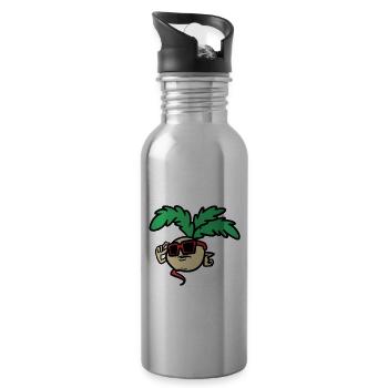 Rad Dish, Cool Radish - Water bottle with straw - silver - Right