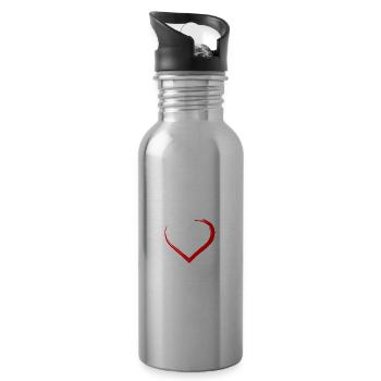i love berlin ich liebe berlin - Trinkflasche mit integriertem Trinkhalm - Lightsilver - Rechts