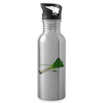 Low fitness leek - Water bottle with straw - silver - Right