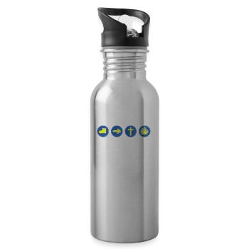Camino de Santiago Pilger - Trinkflasche mit integriertem Trinkhalm - Lightsilver - Rechts