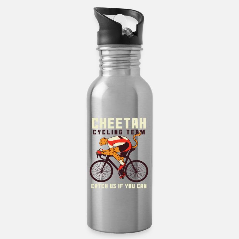 bicycle - Water bottle with straw - silver