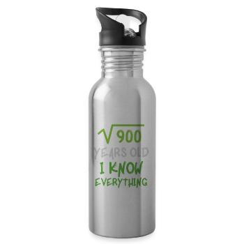 30th birthday - Water bottle with straw - silver - Right