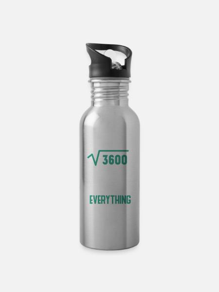 Geburtstag 60 Jahre - Trinkflasche mit integriertem Trinkhalm - Lightsilver