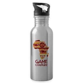 Africa Game Changer - Water bottle with straw - silver - Right