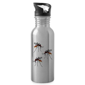 insectes moustiques insectes moustiques moustiques animaux - Gourde avec paille intégrée - argent clair - Droite