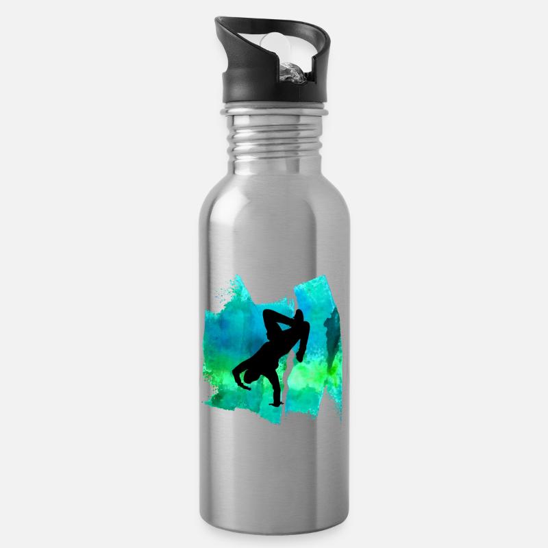 Breakdancer Breakdance Tanzen T Shirt - Trinkflasche mit integriertem Trinkhalm - Lightsilver
