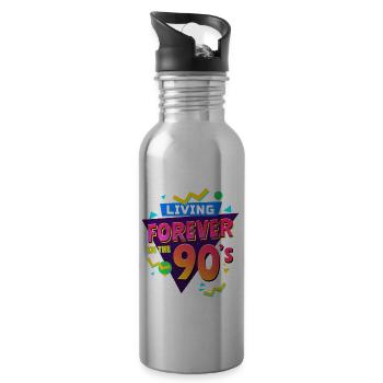 COLORF OUT'S 90 OUT RETRO OLDSCHOOL CADEAU - Gourde avec paille intégrée - argent clair - Droite