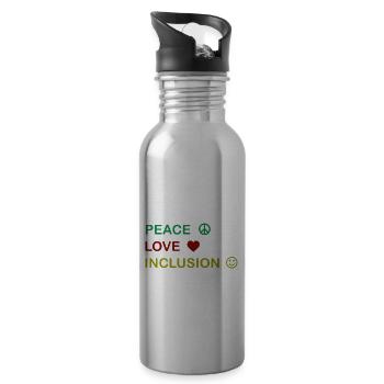 Großartig für alle Gelegenheiten Inklusion Tee Peace - Trinkflasche mit integriertem Trinkhalm - Lightsilver - Rechts
