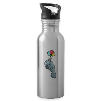 Seekuh - Trinkflasche mit integriertem Trinkhalm - Lightsilver - Rechts