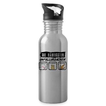 Auto Unfallursachen Mario Bananen Alkohol Speed - Trinkflasche mit integriertem Trinkhalm - Lightsilver - Rechts
