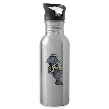 Seekuh Kapitän - Trinkflasche mit integriertem Trinkhalm - Lightsilver - Rechts