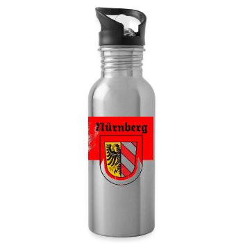 Nürnberg Fürth Erlangen die Frankenmetropole - Trinkflasche mit integriertem Trinkhalm - Lightsilver - Rechts