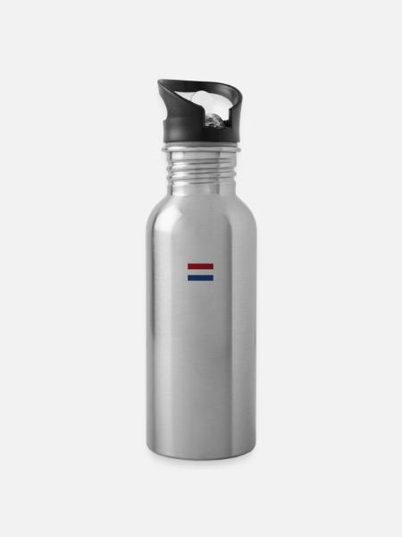 Nederland | Pays-Bas, Hollande, Néerlandais - Gourde avec paille intégrée - argent clair