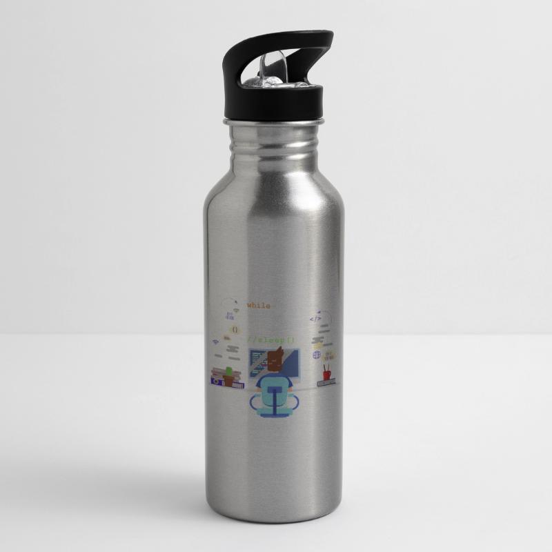 Eat Sleep Code Computer Science Programming Water bottle with straw