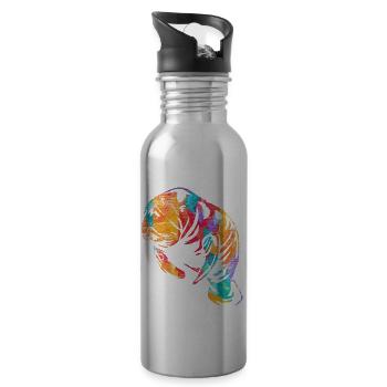 Seekuh Dugong - Trinkflasche mit integriertem Trinkhalm - Lightsilver - Rechts