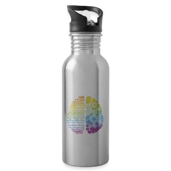 Yes It's All In My Head Multiple Sclerosis print, - Water bottle with straw - silver - Right