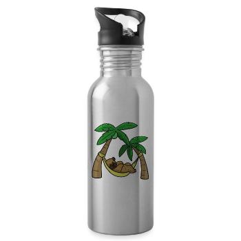 Bear hammock Bär Hängematte - Trinkflasche mit integriertem Trinkhalm - Lightsilver - Rechts