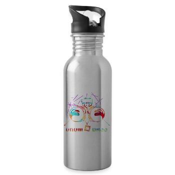Drum n Bass Gift - Water bottle with straw - silver - Right