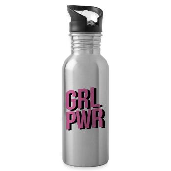 Chemise Fille Power Grl - Gourde avec paille intégrée - argent clair - Droite