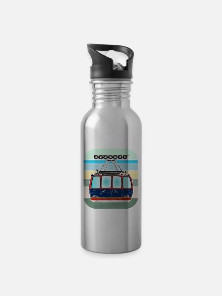 Seilbahn gondel bergbahn seilbahntechnik - Trinkflasche mit integriertem Trinkhalm -