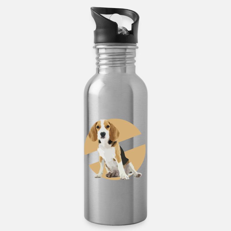 beagle - Gourde avec paille intégrée - argent clair