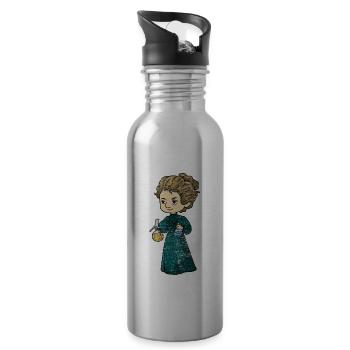Marie Curie Geschenk - Trinkflasche mit integriertem Trinkhalm - Lightsilver - Rechts