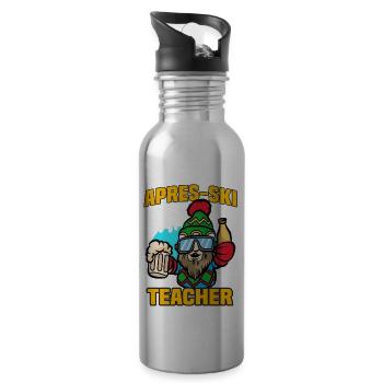 APRES-SKI TEACHER Skilehrer Ski Lehrer Apres Ski - Trinkflasche mit integriertem Trinkhalm - Lightsilver - Rechts