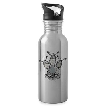 Das Esel Team - Trinkflasche mit integriertem Trinkhalm - Lightsilver - Rechts