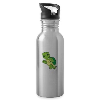 Turtle - Always late but worth the wait - Water bottle with straw - silver - Right