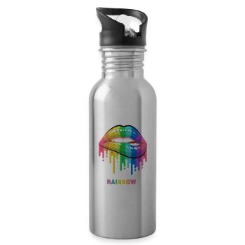 Taste the rainbow - Water bottle with straw - silver - Right