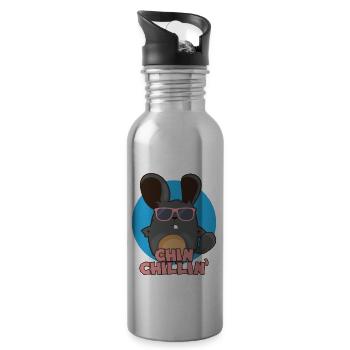 Chinchilla Chinchillin I Cool Sonnenbrille Geschenk - Trinkflasche mit integriertem Trinkhalm - Lightsilver - Rechts