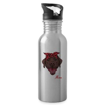 Labrador - Water bottle with straw - silver - Right