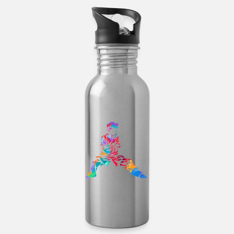 Tai Chi - Trinkflasche mit integriertem Trinkhalm - Lightsilver
