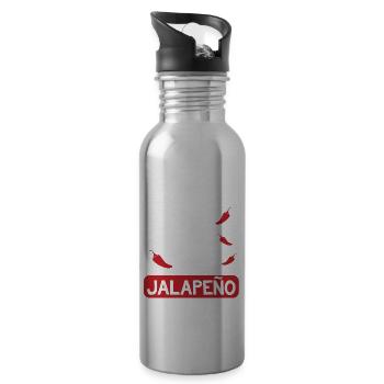Just say Jalapeno - Water bottle with straw - silver - Right