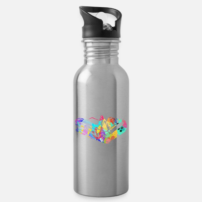 Hebamme - Trinkflasche mit integriertem Trinkhalm - Lightsilver